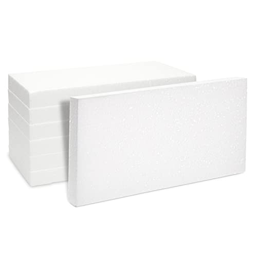 Juvale - 6 bloques rectangulares de espuma. Suministros para arte y manualidades (30,5 cm x 15,2 cm x 2,5 cm)