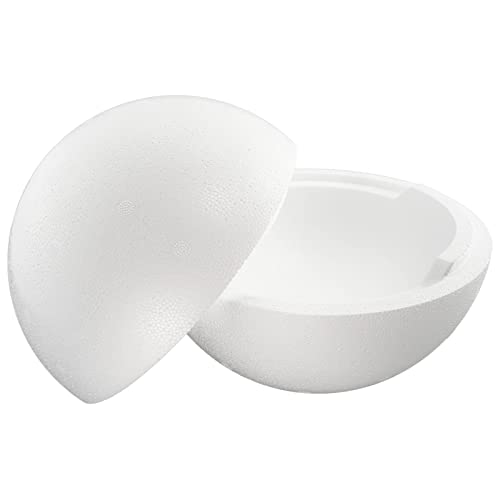 MCE-Commerce (2 piezas, diámetro de 20 cm, bola de poliestireno divisible, media taza), 1 unidad, Blanco