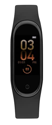 WATX Reloj Inteligente táctil con Pantalla a Color - Smartwatch con podómetro, medidor de calorías, Ritmo cardíaco, presión Arterial y termómetro - Pulsera de Actividad física y Deportiva (Negro)
