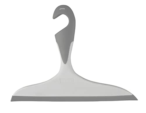 Wenko Limpiador de baño Loano gris - con gancho, Plástico (TPR), 23 x 17 x 2.5 cm, Gris