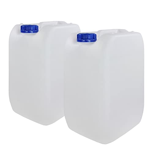 Bidón Garrafa Plástico 20 litros apilable. Apta para uso alimentario. Homologación para transporte. (2 Unidades).