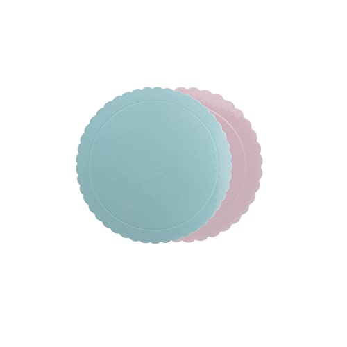 dekora - Base para Tartas, Plato para Tartas de Cartón Color Azul / Rosa - 25 cm, 540296