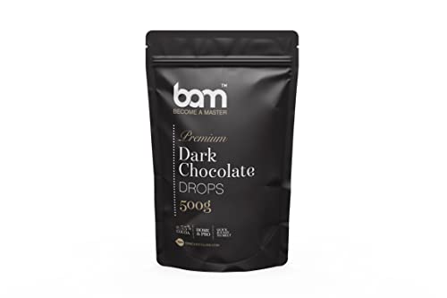 BAM Gotas de Chocolate Negro Premium, Callets, Chips para Derretir, Home and Pro Baking, 500 gramos