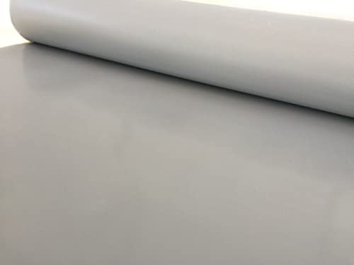Mugar- Suelo de PVC Liso de Estilo Deportivo de Color Gris con 2 Milímetros de Espesor- Revestimiento Antideslizante de Color Gris Fabricado en PVC (2 x 20 metros)