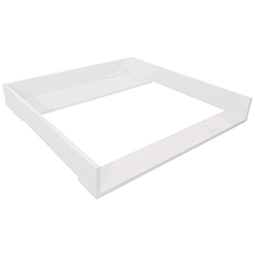 Puckdaddy – Cambiador Espen, Compatible con la Cómoda Malm de IKEA – 80 x 78 x 10 cm de Madera Blanca – Tablero de Calidad con Material de Montaje para Pared