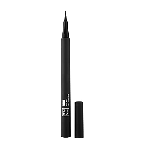 3INA MAKEUP - Vegan - The 24h Pen Eyeliner 900 - Negro - Eyeliner negro con 24h de duración - Eyeliner líquido negro de alta precisión y pigmentación - Delineador de ojos negro mate - Cruelty Free.