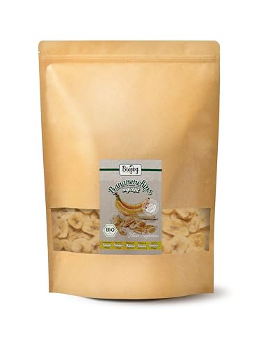 Biojoy Chips de plátano BÍO (1 kg), horneados en aceite de coco, no endulzado y sin azufre