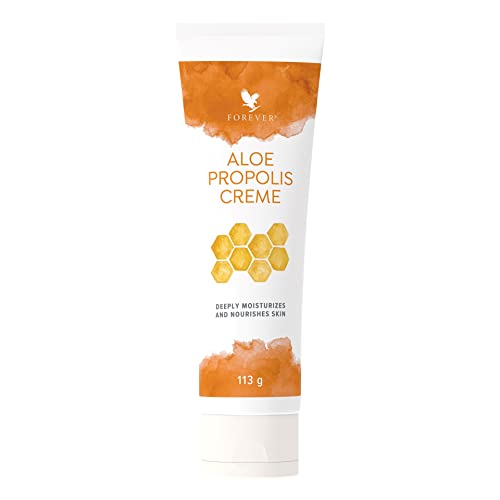Forever Aloe Propolis Crema (74% Aloe Vera) para pieles secas e irritadas, para apoyo nutritivo con neurodermatitis, tubo (1 x 113 g)