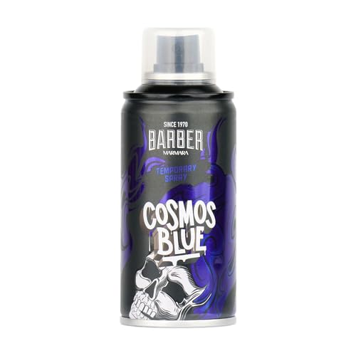 BARBER MARMARA laca de color para peluquería - 150ml spray de color para el cabello para disfrazarse y maquillarse para carnaval, Halloween y fiestas temáticas - tinte para el cabello (Cosmos Blue)