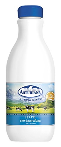 Central Lechera Asturiana - Leche UHT Semidesnatada - Botella 1,5 L - , Pack de 6