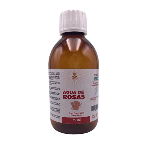 Snadi - Agua de Rosas Orgánica 250 ml | Tónico Facial Hidratante y Rejuvenecedor | Rico en Vitaminas B y E | Antioxidante y Cicatrizante | Hidrolato | Tratamiento de Manchas | BIO