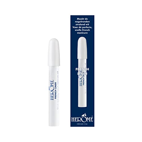 Herome - White French Manicure Pen 4ml | Rotulador Blanco para Manicura Francesa, Fácil y Rápido, para Uñas Manos y Pies