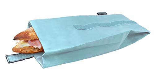 NERTHUS Bolsa para Bocadillo Reutilizable Azul Pastel, ecológica, Adaptable, facil de Limpiar y Apta para Lavadora, 10,5x10,5x30 cm (FIH 734)