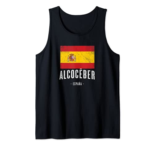Alcocéber España | Souvenir - Ciudad - Bandera - Camiseta sin Mangas
