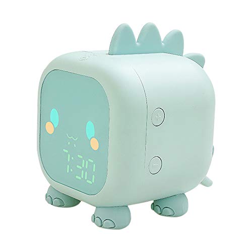 Gobesty Reloj despertador para niños, reloj despertador para niños para niñas, reloj despertador para niños digital, con luz nocturna, función de repetición del dormitorio, para niños, niñas(verde)