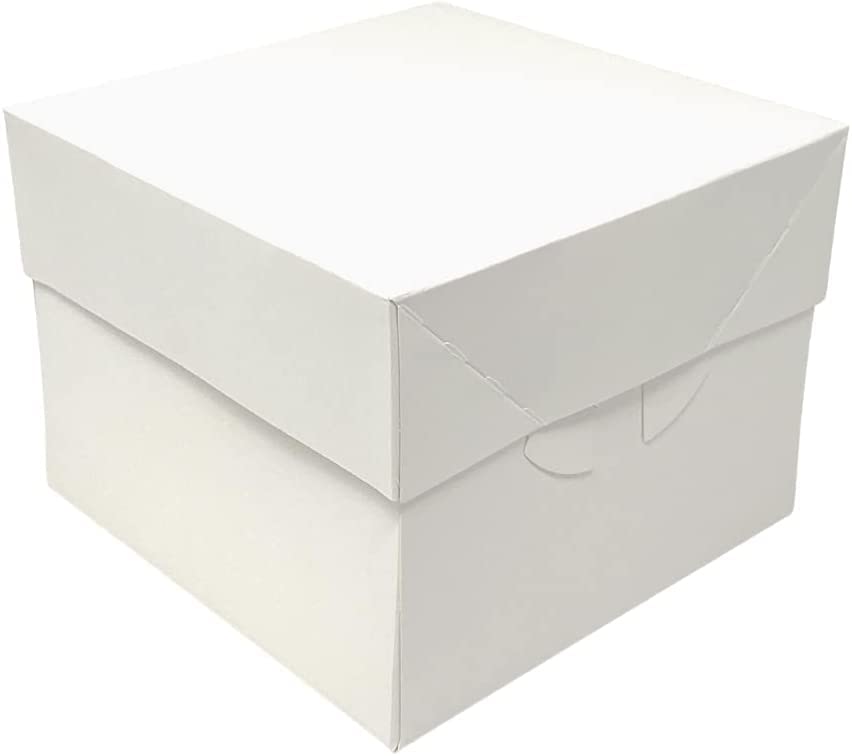 Decoracion dulce - Pack de 10 Caja Blanca para Transportar Tartas con Tapas (30,4.4 X 30,4X 15.2 Cm.)…