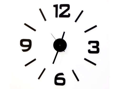 Vococal - Reloj de pared con números adhesivos - Color negro - Moda DIY Reloj de pared