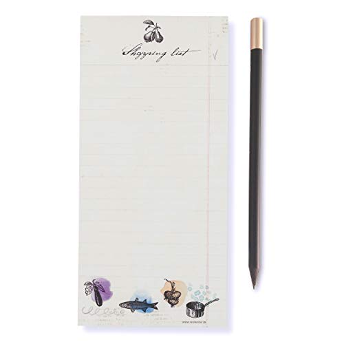 Susi Winter Design & Paper 18033 Shopping List - Bloque magnético con lápiz magnético, 10 x 21 cm