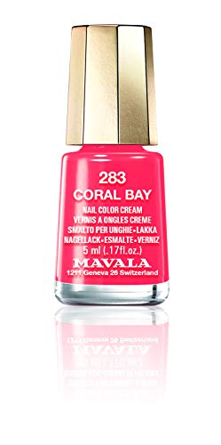 MAVALA - Mini Colors Coral Bay 283 5 ml, Esmalte de Uñas Pequeño, Color Rojizo Anaranjado, Minimiza la Evaporación, Formulados con Ingredientes Seleccionados, Práctico para Llevar