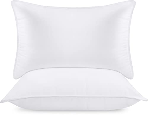 Utopia Bedding Almohadas (2 Unidades) - 50 x 70 cm Almohadas de Primera - Fibra Hueca Virgen Siliconada - Almohadas Suave de Fácil Cuidado (Blanco)