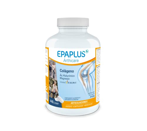 EPAPLUS Arthicare, Colágeno Hidrolizado con Ácido Hialurónico y Magnesio, 448 Comprimidos