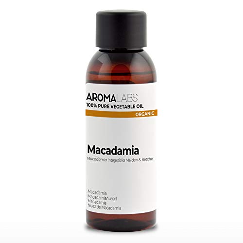 ORGÁNICO - Aceite vegetal Nuez De Macadamia - 50mL - 100% Puro, Natural, Prensado en frío y Certificado AB - Aroma Labs (Marca Francesa)
