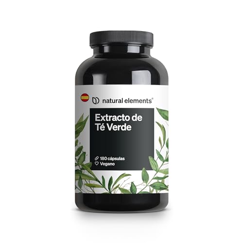Extracto de té verde - 180 cápsulas - 1998 mg por dosis diaria – con ECGC y polifenoles – dosificación alta, sin aditivos