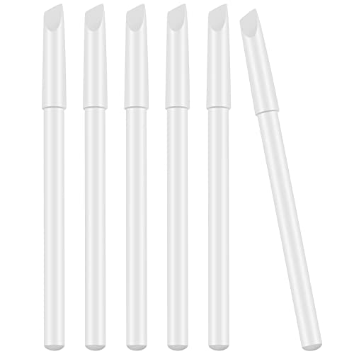 6 Piezas Lápices de Uñas Blancos Lápices de Blanqueamiento de Uñas 2 en 1 con Empujador de Cutículas para Suministros de Manicura Francesa