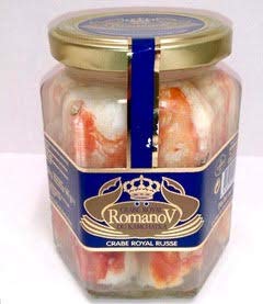 Romanov Cangrejo Real 100% Pata Cristal Lata Gourmet Delicatessen al natural (Cangrejo Real 100% pata envase cristal 310g)