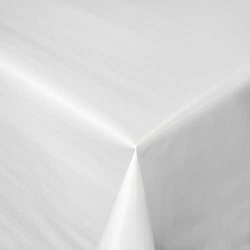ANRO Mantel de Hule por Metros, Liso, Lavable, 180 x 140 cm, Color Blanco, Cloruro de polivinilo (PVC), 180x140cm