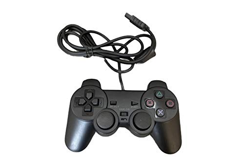 FLLAGG20 Mando con Cable para Sony PlayStation 2 PS2 Dual shock Controller Controllador Negro
