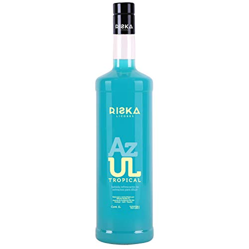 RISKA - Azul Tropical Licor Sin Alcohol 1 Litro