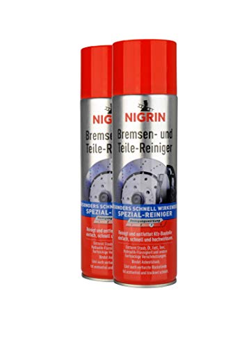 NIGRIN Limpiador de frenos, limpiador de piezas de motor para desengrasar partes de frenos, motores y máquinas, 2 unidades de 500 ml