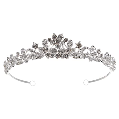 EXCEART de Diamantes de Imitación de Flores de Reina Tiara Tiara de Diamantes de Imitación de Lujo de Diamantes de Imitación de Boda Tiaras para Novia Boda