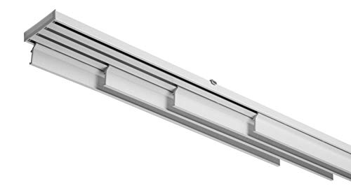 tendaggimania Riel para Cortinas de Paneles de 4 vías - Riel japonés de Aluminio Blanco - Movimiento de Cuerda y Manual - Personalizable (260 cm)