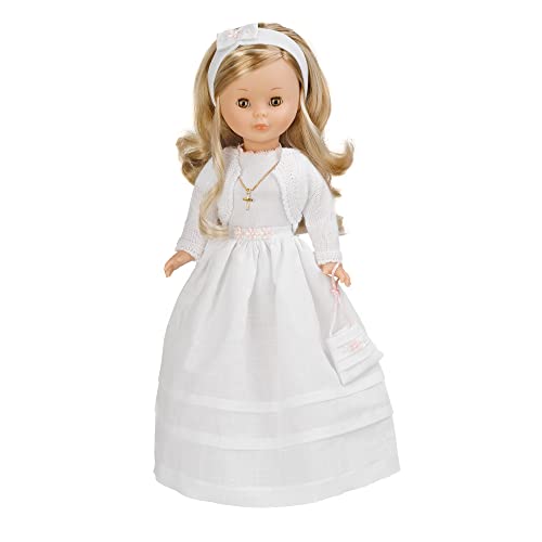 Nancy - Muñeca vestida de Primera Comunión, rubia, con vestido blanco, de estilo clásico, para colección y regalar, Famosa (700011287)