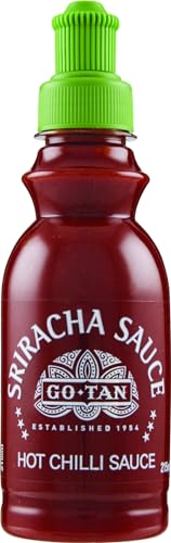 Go-Tan, Salsa Sriracha, Condimento de Chile Picante, 54 por ciento Chile Rojo, Sabor Picante, 215 ml