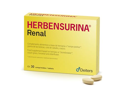 DEITERS - Herbensurina 30 Comprimidos, Tratamiento Cálculos Renales, Cápsulas para Prevención, para Riñones Limpios, a Base de Planta Rompe-piedras, Natural