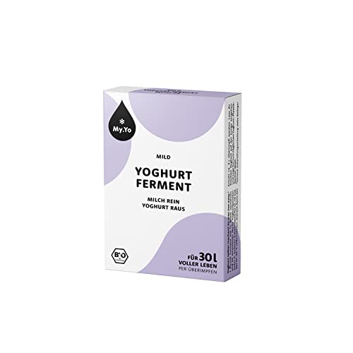 My.Yo - Fermento de yogur orgánico suave, 6 x 5 g, fermento para hasta 30 l de yogur casero