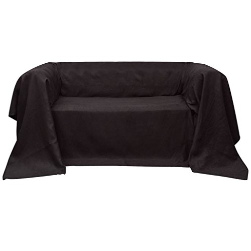 vidaXL Funda marrón para sofá de Micro-Gamuza Dimensiones 140 x 210 cm
