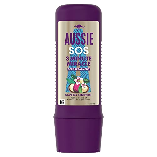 Aussie SOS Save My Lengths! Acondicionador Para El Cabello Intensivo 3 Minute Miracle | Con Una Mezcla De Superalimentos Australianos |, 225ml