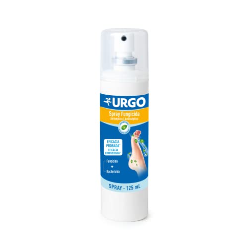 Urgo - Spray fungicida antiséptico - Elimina los hongos y las bacterias del mal olor - Efecto refrescante con mentol - 125 ml