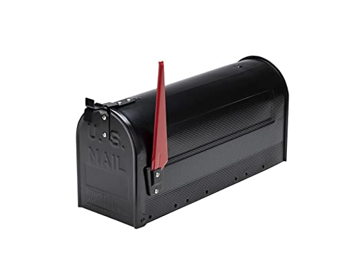 BURG-WÄCHTER Buzón americano, U.S. Mailbox con bandera abatible sin placa para nombre, Acero, US-Box 891 S, Negro (similar a RAL 9005)