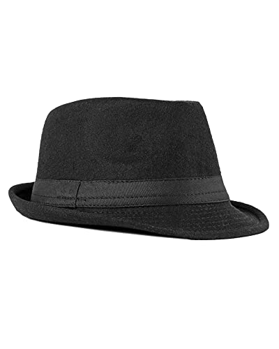 FBBULES Elegante Sombrero de Jazz Sombrero Fieltro Panamá ala Ancha Hat Fedora Sombreros de Sombrerera Vestir Trilby Cap para Viaje Fiesta Boda Compras de Hombres Mujers