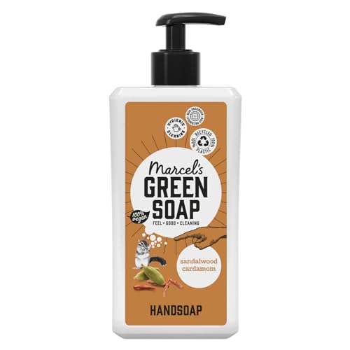 Marcel's Green Soap - Jabón de manos de sándalo y cardamomo - Dispensador de lavado de manos - 100% ecológico - 100% vegano - 97% biodegradable - 500 ml
