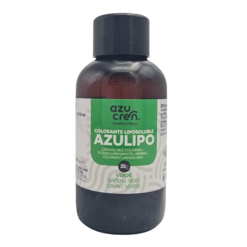 Azucren - Azulipo - Colorante Alimentario Liposoluble - Ideal para Repostería (chocolates, coberturas y manteca) - 35 Gramos (Verde)