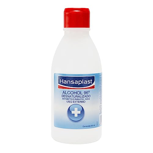 Hansaplast Alcohol 96º desnaturalizado antiséptico, alcohol de limpieza sanitario, bactericida para una limpieza e higiene eficaz de la piel sana, 1 x 250 ml