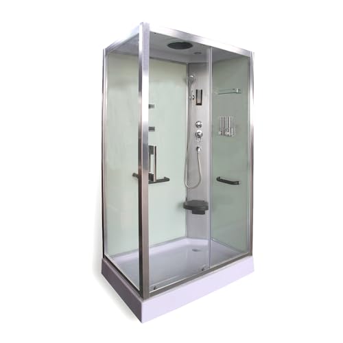 Cabina de ducha blanca DP-8001 (120 x 80 x 215 cm)