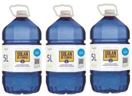Solan de Cabras - Agua mineral natural 5L - Pack de 3 botellas