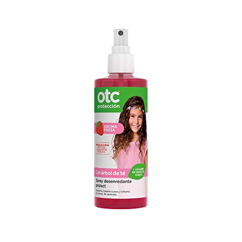 OTC Antipiojos - Spray Desenredante Protect - Aroma de Fresa - Protege, Desenreda e Hidrata el Cabello - Uso Diario - A partir de 1 Año - Envase de 250 ml